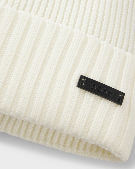 Hat Structure Logo Detail Hat in Cream
