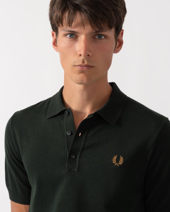 Regular Fit Short Sleeve Logo Detail Polo Shirt in Charcoal - Image 3