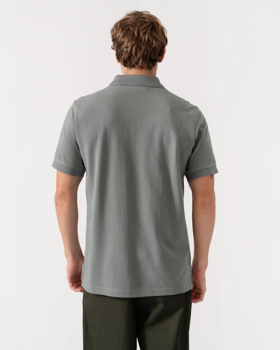 Short Sleeve Logo Detail Polo Shirt in Grey - Image 2
