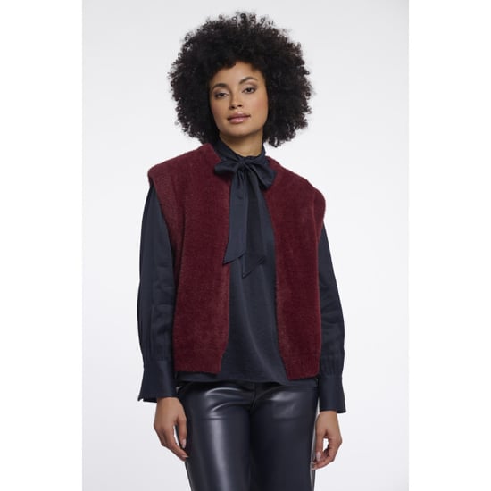 Rino & Pelle Bryanna.7002611 rino en pelle blouse with bow tie neck dark navy - Image 1