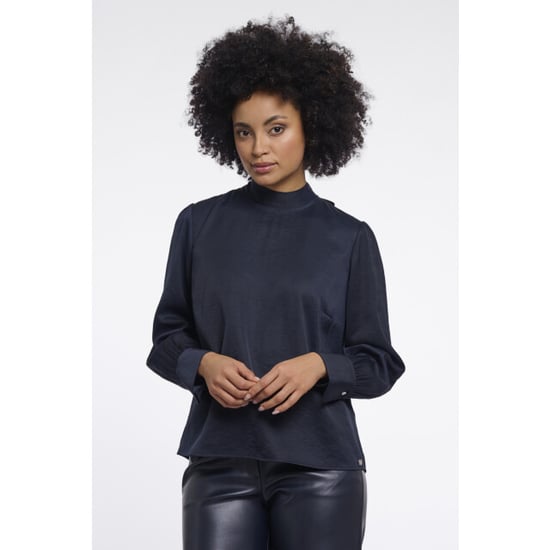 Rino & Pelle Bryanna.7002611 rino en pelle blouse with bow tie neck dark navy - Image 2