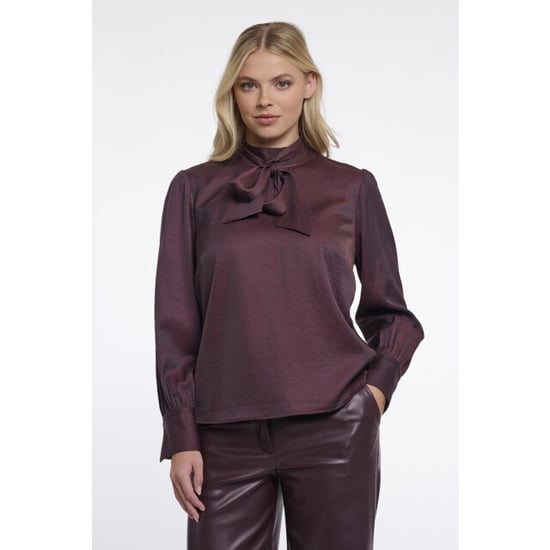 Rino & Pelle Bryanna.7002611 rino en pelle blouse with bow tie neck fudge cloak - Image 5