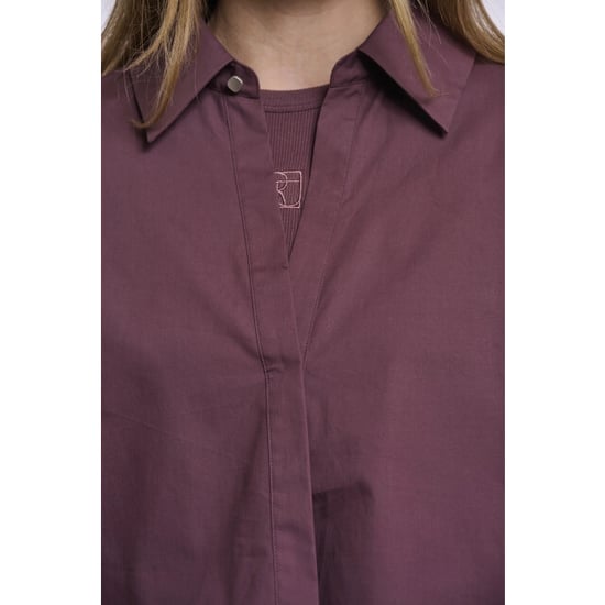 Rino & Pelle Nio.7002611 rino en pelle wrap blouse with fixed innertop chocolate bean - Image 2