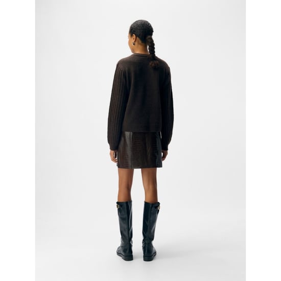 Object objflora re ls knit button cardigan 23046884 seal brown - Image 3