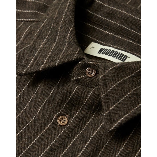 Woodbird buzo herringbone shirt 2636-704 dark olive - Image 5