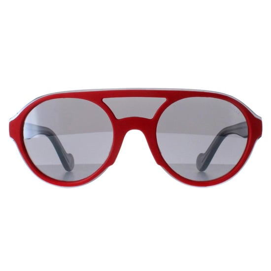 Moncler Ronde Unisex Glanzend Rood en Grijs Transparant Grijze Spiegel ML0052 - Image 1