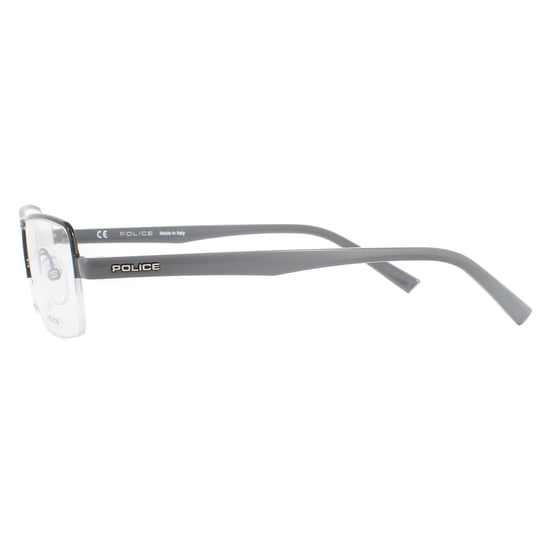 Police Half Rimless Shiny Black Mens Glasses Frames - Image 3
