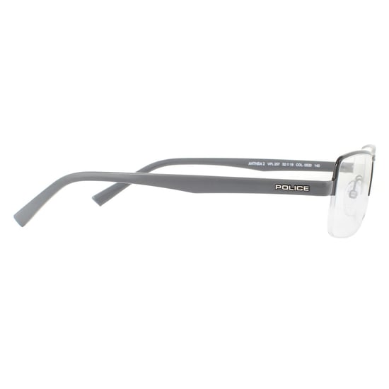 Police Half Rimless Shiny Black Mens Glasses Frames - Image 4