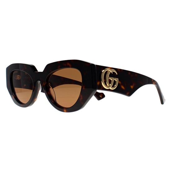 Gucci Cat Eye Womens Shiny Dark Havana Brown GG1421S - Image 2