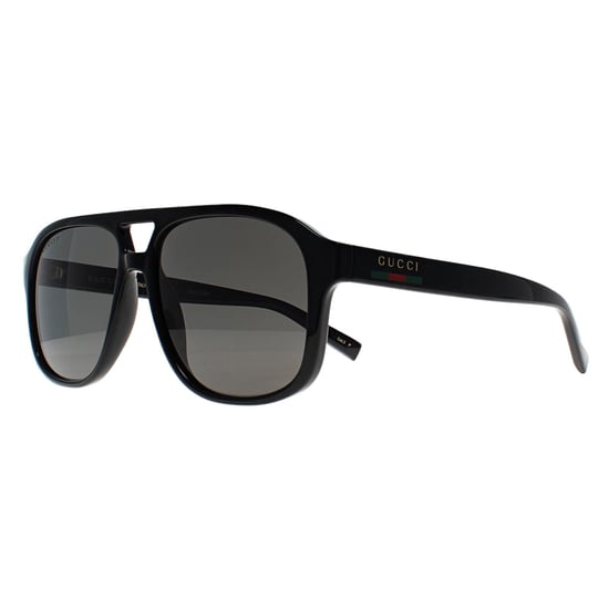 Gucci Aviator Mens Shiny Black Grey Polarized GG1856S - Image 2