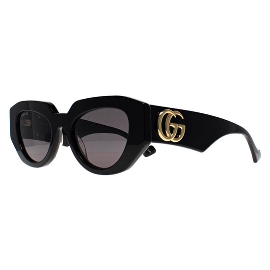 Gucci Cat Eye Womens Shiny Black Grey GG1421S - Image 2