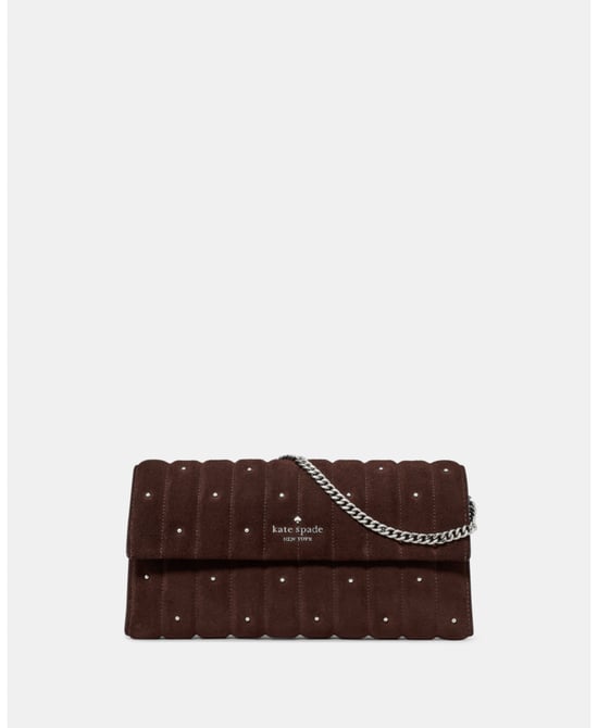 Scarlett Quilted Suede Wallet On Chain - Image 2
