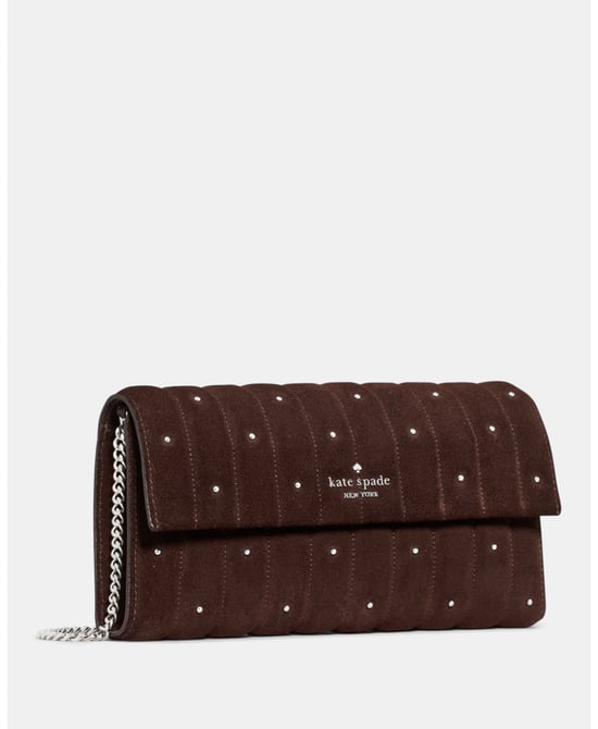 Scarlett Quilted Suede Wallet On Chain - Image 3