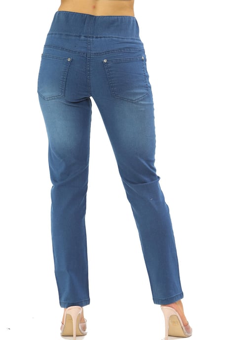 Jeans voor dames met elastische taille en buikcontrole in blauw - Image 2
