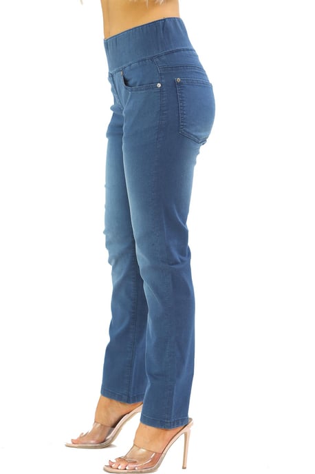 Jeans voor dames met elastische taille en buikcontrole in blauw - Image 3