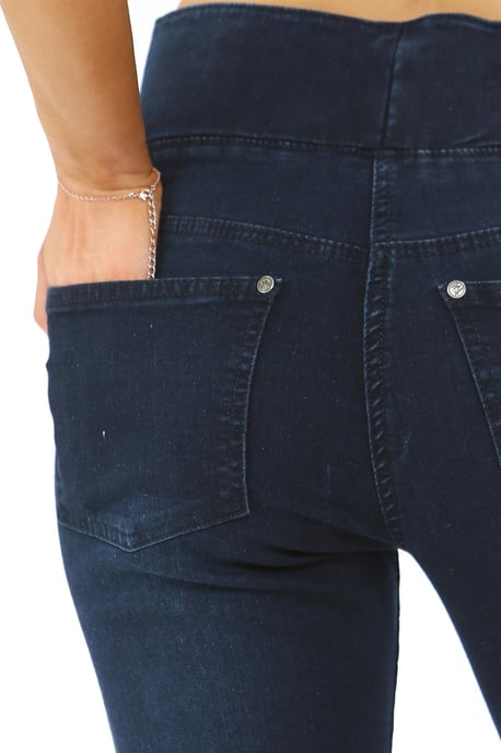 Womens Elasticated Waist Tummy Control Jeans in Dark Blue - Image 6