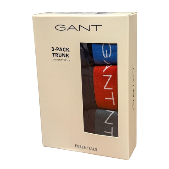 Gant Mens Trunks 3 Pack Mixed Gant Repeat Logo Stretch Underwear Cotton Trunks - Image 4