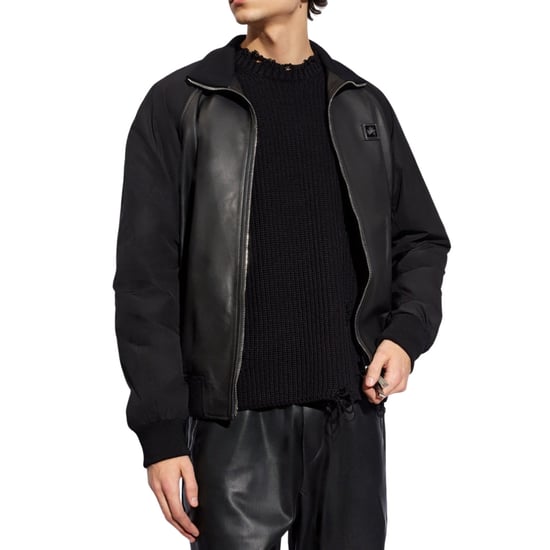 Dsquared2 Contrast Arms Black Leather Jacket - Image 2