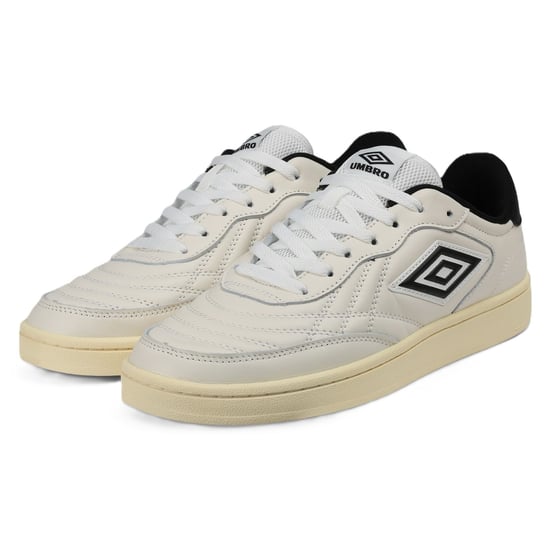 Umbro Clayton Leren Sneakers Wit/Pastel Geel/Zwart - Image 3