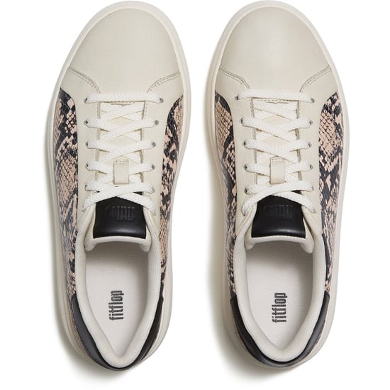 Fitflop RTG Lace Up Leather Women's Hazy Taupe/Black Trainers - Image 3