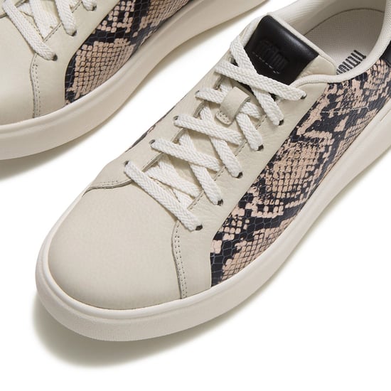 Fitflop RTG Lace Up Leather Women's Hazy Taupe/Black Trainers - Image 5