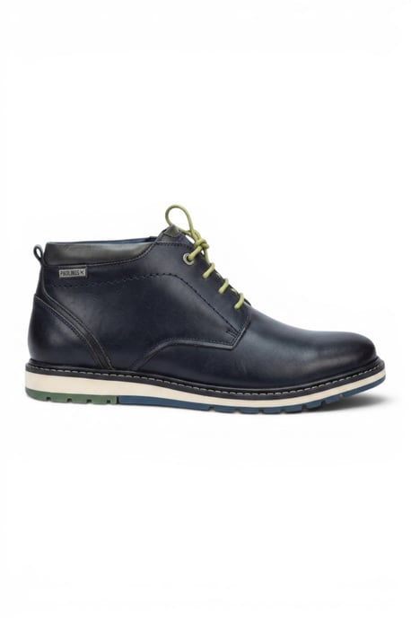 Pikolinos Men's Blue Leather Lace-Up Ankle Smart Boots - Berna - Image 1