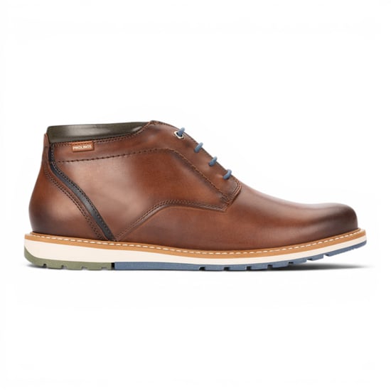 Pikolinos Men's Brown Leather Lace-Up Ankle Smart Boots - Berna - Image 1