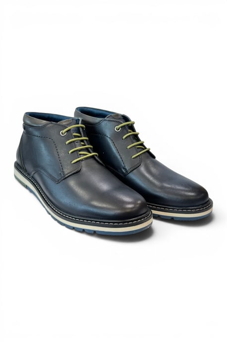 Pikolinos Men's Blue Leather Lace-Up Ankle Smart Boots - Berna - Image 3