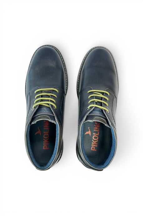 Pikolinos Men's Blue Leather Lace-Up Ankle Smart Boots - Berna - Image 5
