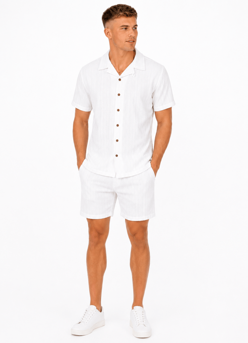 Soulstar Mens 2 Piece Outfit Set Polo Button Down Shirt Shorts - Image 1