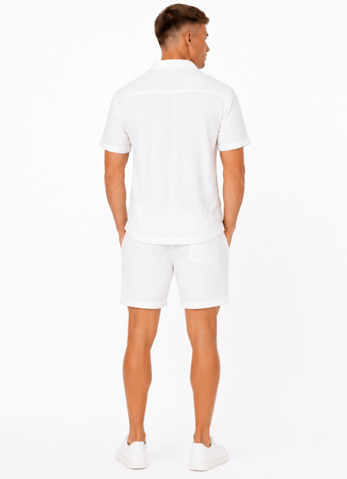 Soulstar Mens 2 Piece Outfit Set Polo Button Down Shirt Shorts - Image 2