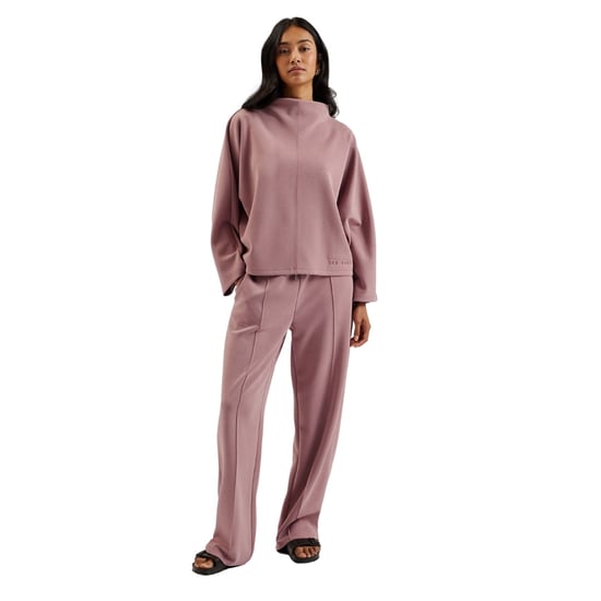 Women's Ted Baker Solid Patterned Open Hem Straight Joggers in Dusky-Pink - Image 2
