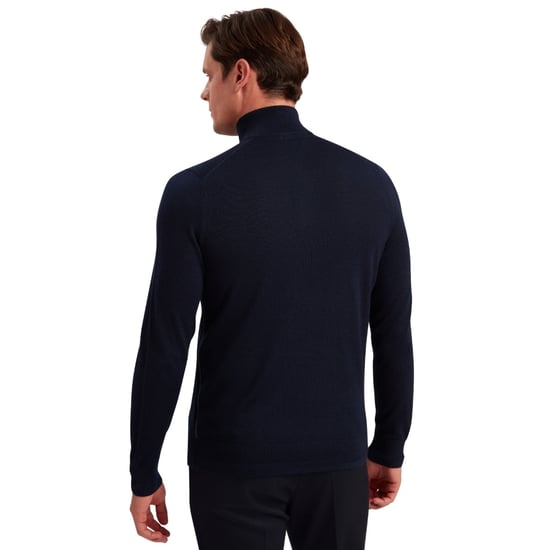 Herrens Ted Baker Limehas Merinoull Core Halvdraget Sweatshirt i Marinblå - Image 6