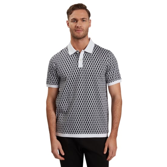 Herr Ted Baker Geo Regular Fit Poloshirt i Mörkblå - Image 2