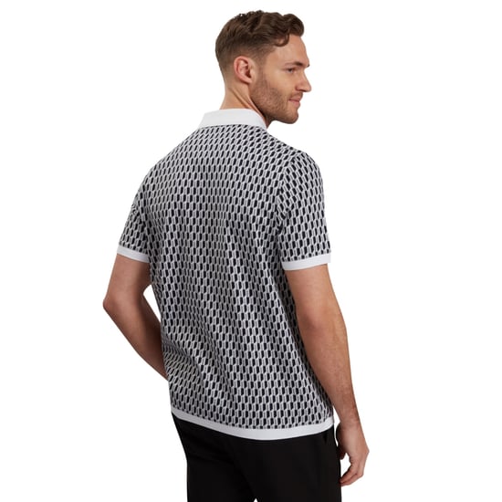 Herr Ted Baker Geo Regular Fit Poloshirt i Mörkblå - Image 3