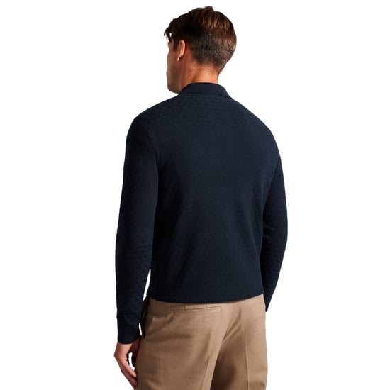 Ted Baker Morar Mens Navy Knitted Polo Shirt - Image 2