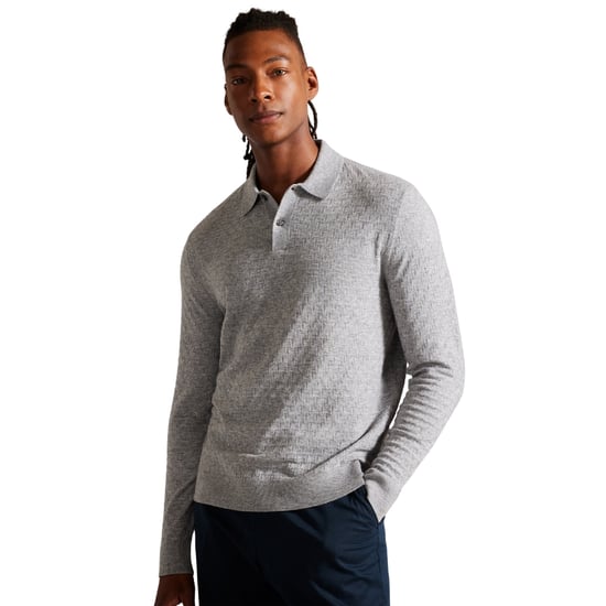 Ted Baker Morar Herr Grå Stickad Polotröja - Image 4