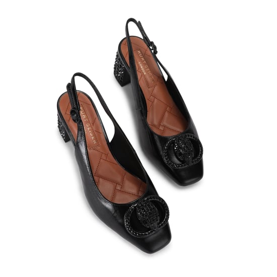 Kurt Geiger London Leather Chelsea Block Sling Dr Heels - Image 2