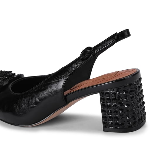 Kurt Geiger London Leather Chelsea Block Sling Dr Heels - Image 3