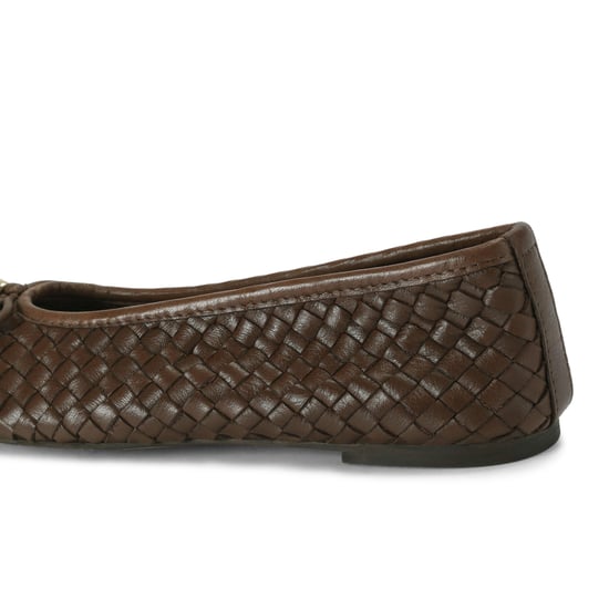 Leather Divy Dark Brown Ballet Flats - Image 3
