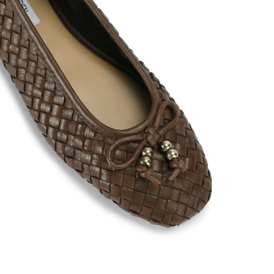 Leather Divy Dark Brown Ballet Flats - Image 4