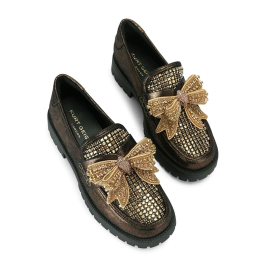 Kurt Geiger London Leather Bow Crystal Loafer Loafers - Image 2