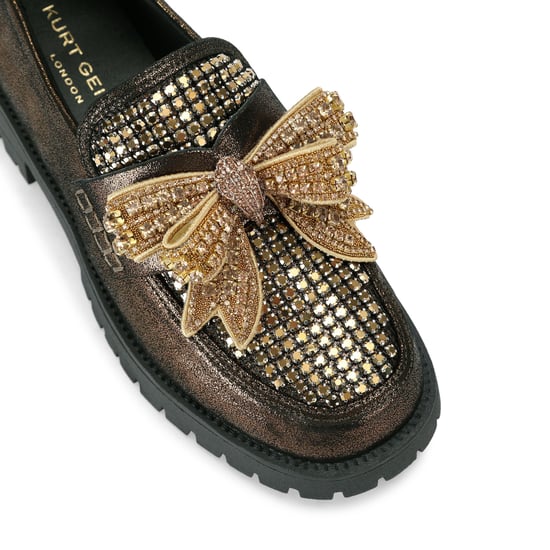 Kurt Geiger London Leather Bow Crystal Loafer Loafers - Image 4