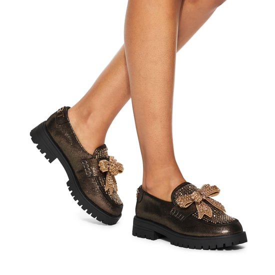 Kurt Geiger London Leather Bow Crystal Loafer Loafers - Image 5
