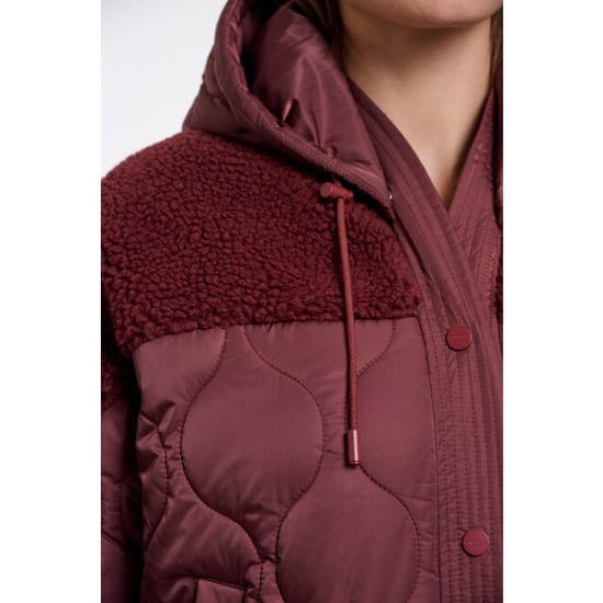 Rino & Pelle mix material jacket with detachable hood ruby.7002612 11110 sangria - Image 4