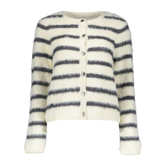 Geisha cardigan stripe hairy 64504-10 10 off-white/dark grey - Image 1