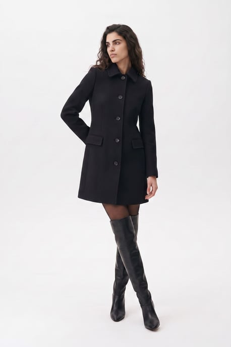 Pepper Tailored Single-Breasted Coat Black - Image 1