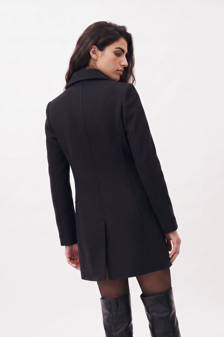 Pepper Tailored Single-Breasted Coat Black - Image 3