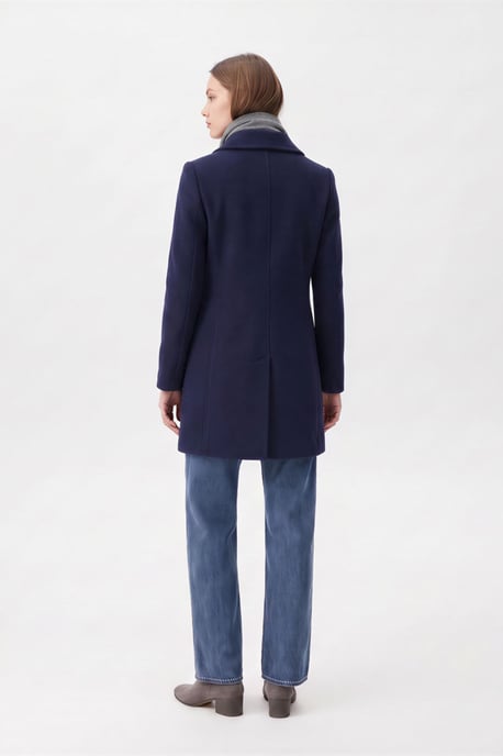 Pepper Tailored Single-Breasted Coat Navy - Image 4