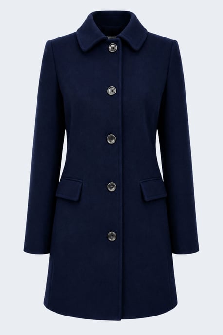 Pepper Tailored Single-Breasted Coat Navy - Image 5